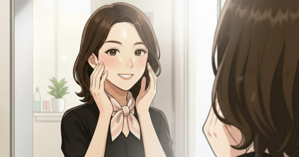 ダーマエアショット後の喜ぶ女性