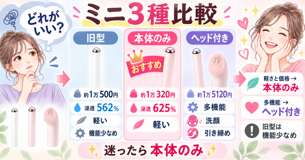 メディキューブブースタープロミニとプロミニプラスの違いを徹底に比較