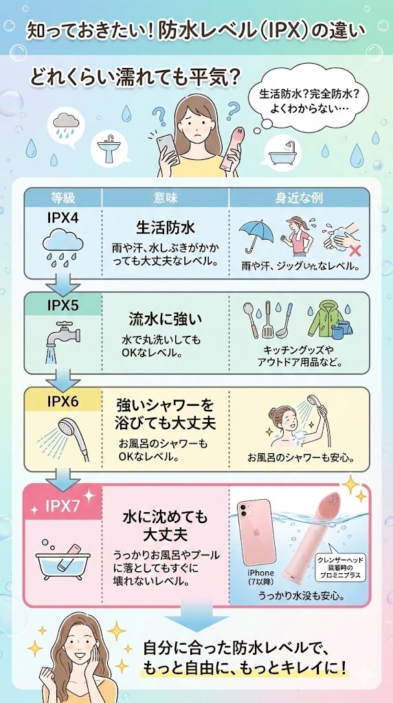 プロミニプラス、防水説明