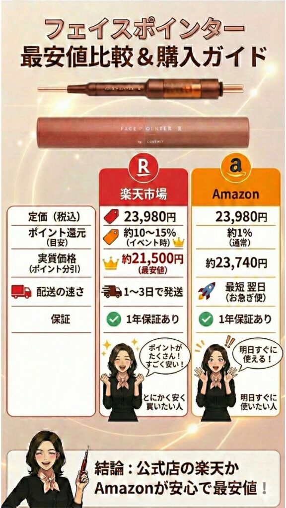 フェイスポインターの最安値はどこ？