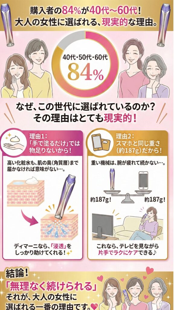 ディマーニ【年代】購入者の84%が40代から60代
