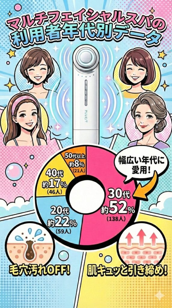 マルチフェイシャルスパの利用者年代別データ