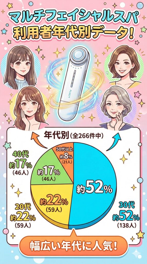 マルチフェイシャルスパ利用者年代別データ