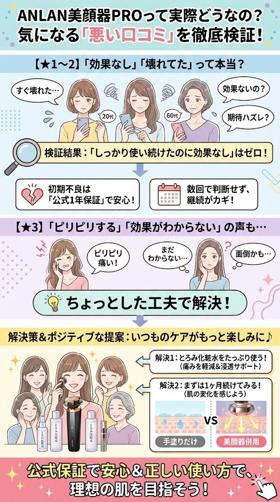 ANLAN美顔器の悪い口コミまとめ