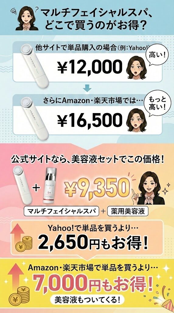 マルチフェイシャルスパは公式がお得