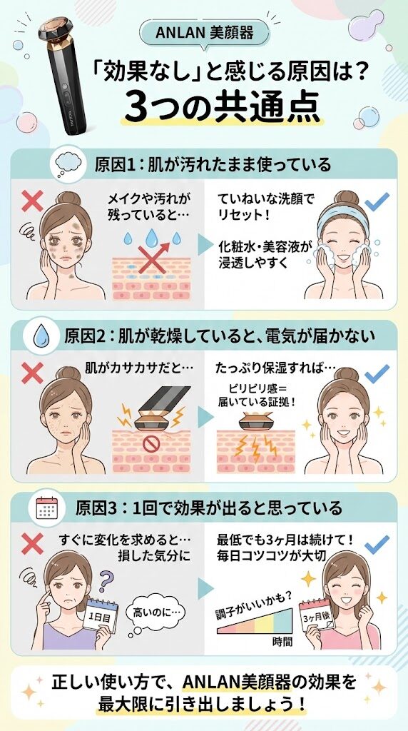 「効果なし」と感じる原因3つ