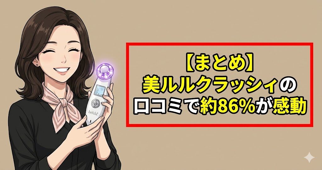 【まとめ】美ルルクラッシィの口コミで約86%が感動