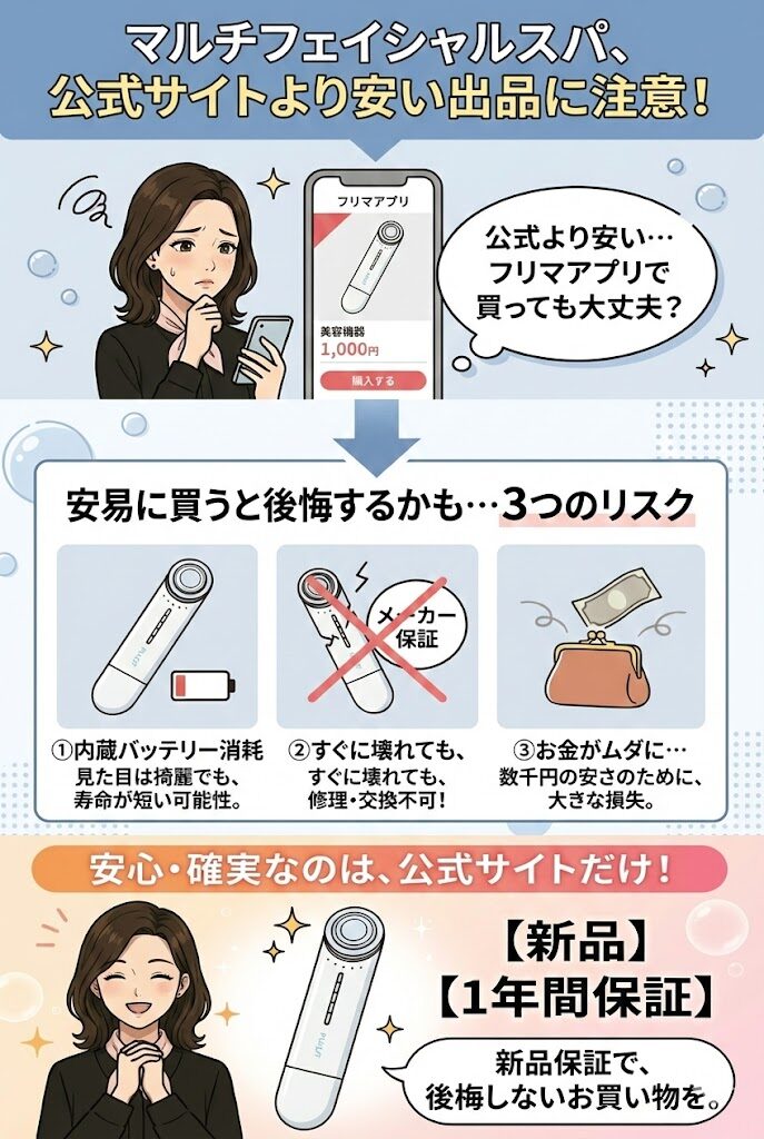 非公式の最安値は、偽物や故障のリスクがあるから