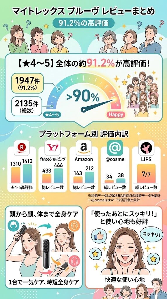 【★4～5】良い評価は全体の約91.2％