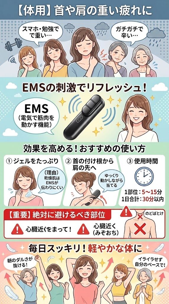 【体用】首や肩の重い疲れに