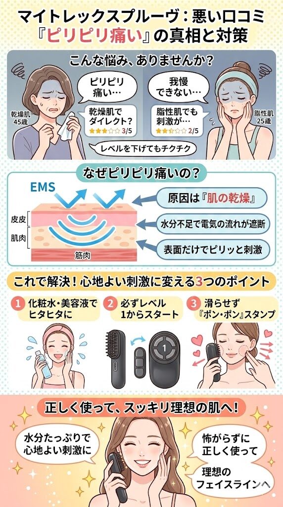 ピリピリとした痛みを感じる