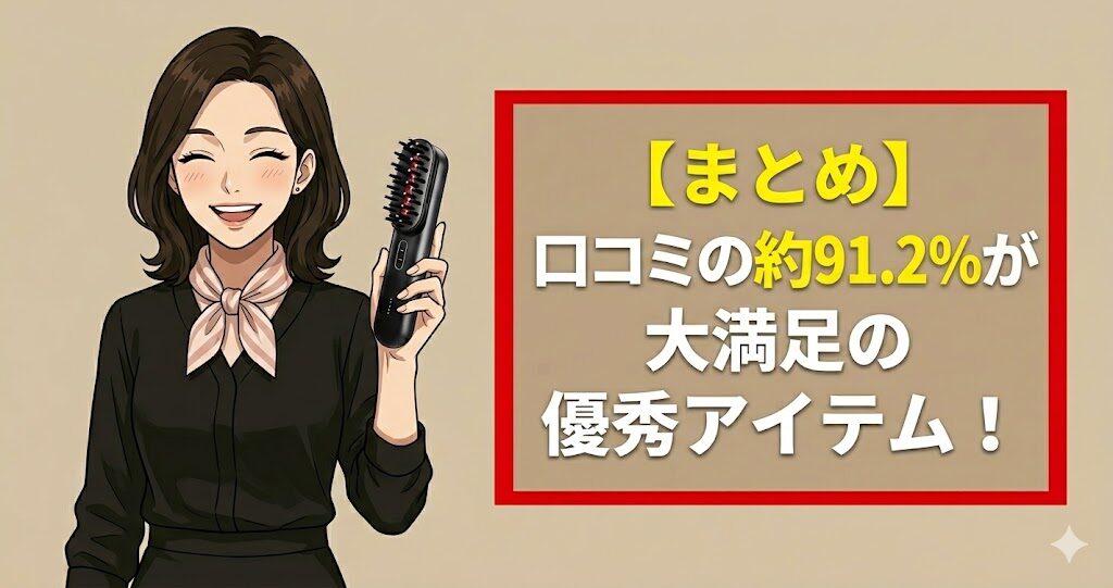 【まとめ】口コミの約91.2%が大満足の優秀アイテム！