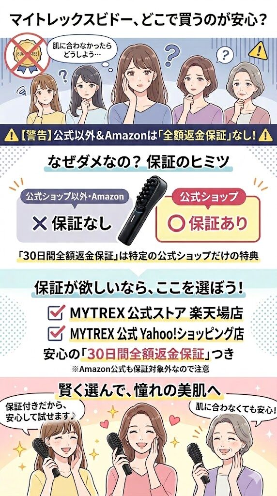 【公式以外のお店とAmazon】「30日間の全額返金保証」が対象外