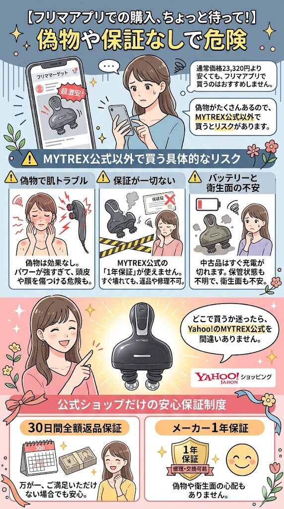 【フリマ】偽物や保証なしで危険