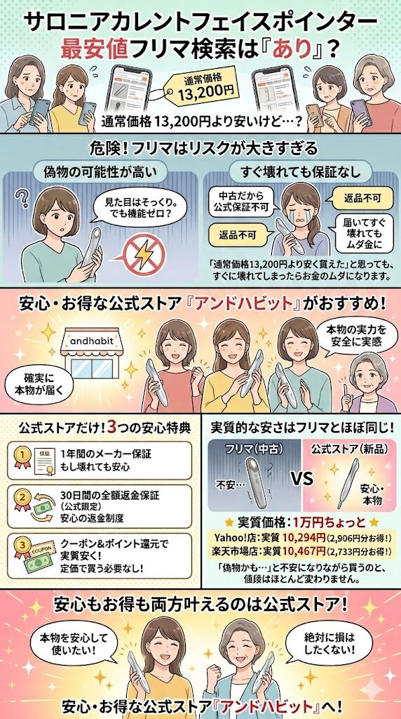 サロニアカレントフェイスポインター最安値のフリマはあり？