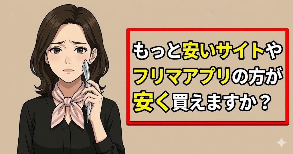 もっと安いサイトやフリマアプリの方が安く買えますか？