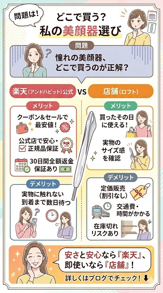 「楽天」と「店（ロフト）」のメリット・デメリット