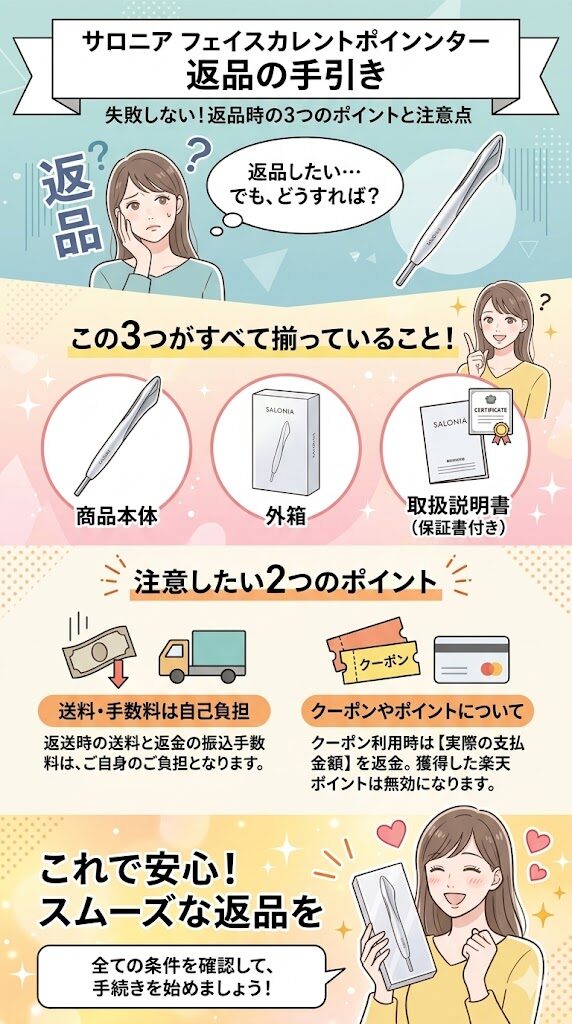サロニアフェイスカレントポインター返品の手引き