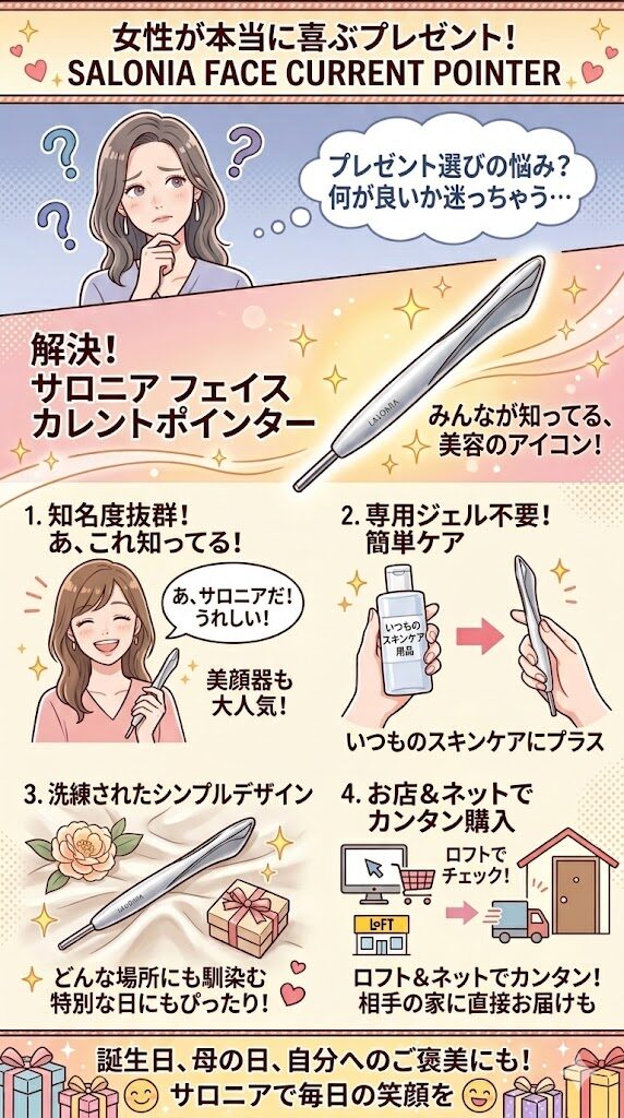 サロニアフェイスカレントポインターはプレゼントにも最適
