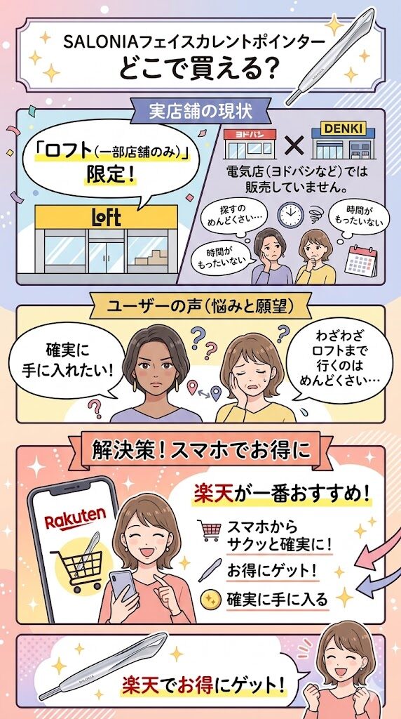 サロニアフェイスカレントポインターどこで売ってる？
