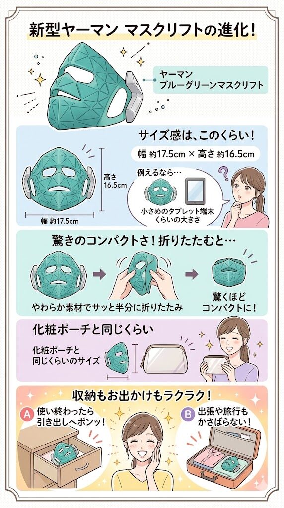 コンパクトに折りたためるから、引き出しにポンとしまえる