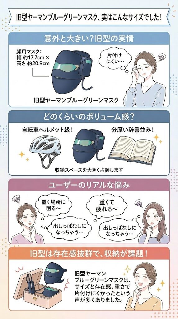 旧型はボリューム感が多い。