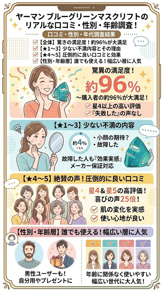 ヤーマンブルーグリーンマスクリフトのリアルな口コミまとめ