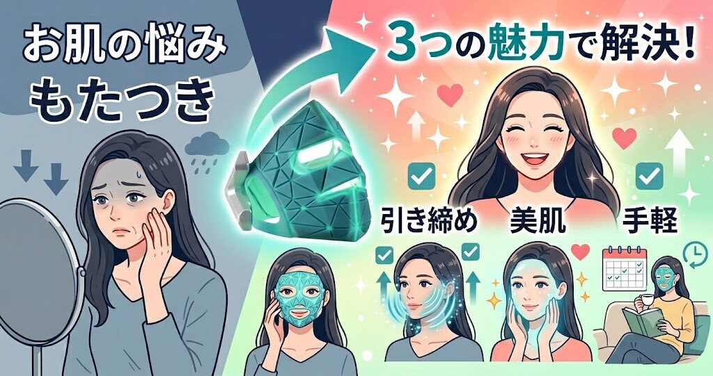 ヤーマンブルーグリーンマスクリフトの大きな魅力3つ