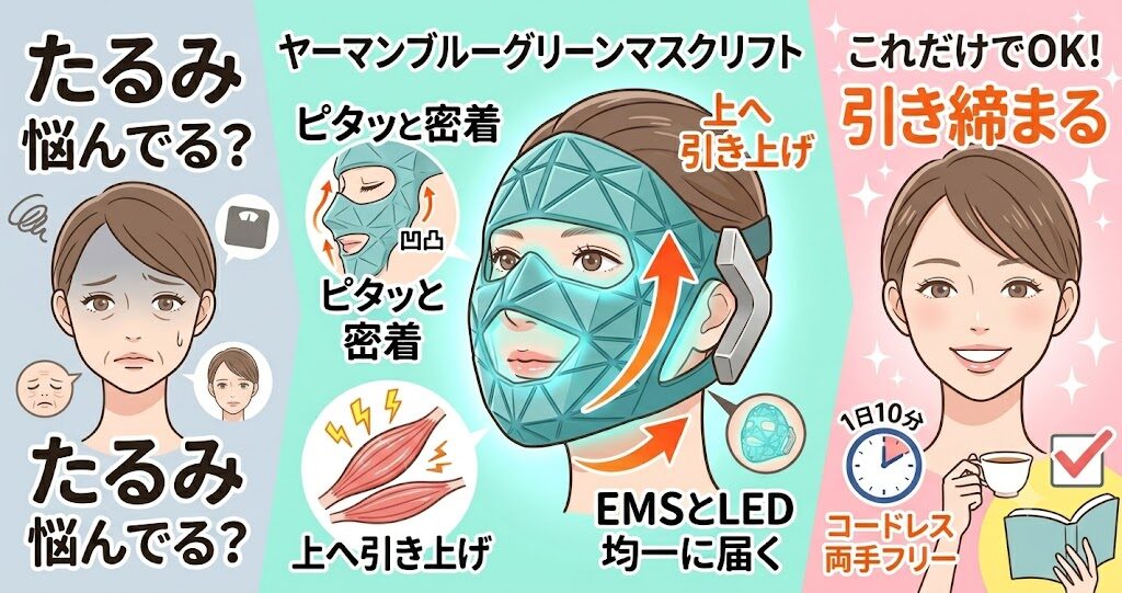 かぶるだけで肌を引き上げるマスク型美顔器だから