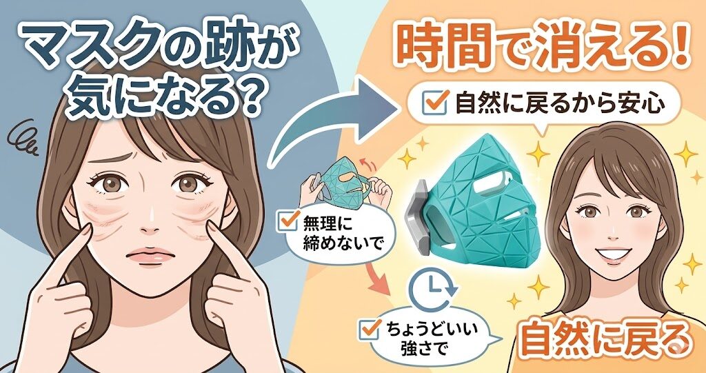 外したあとに顔にマスクの跡は残りますか?