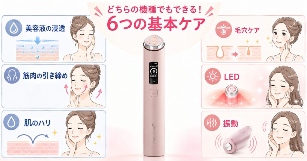 どちらの機種でもできる！6つの基本ケア