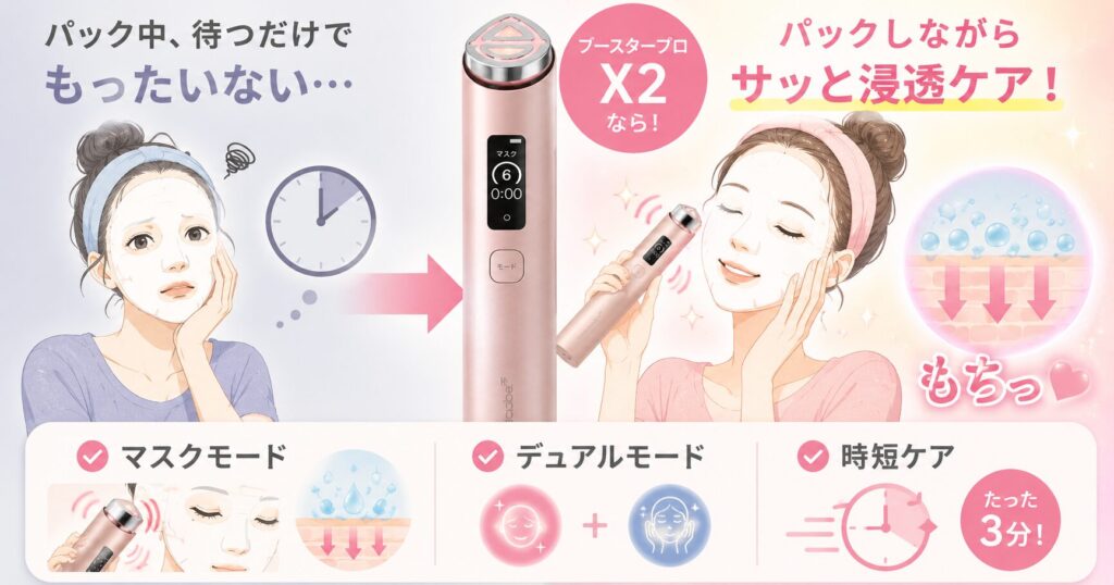 パック中に使えて時短もしたいならX2