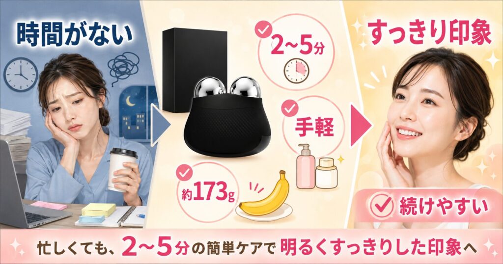 約173グラムで2分から5分の手軽なフェイスケア