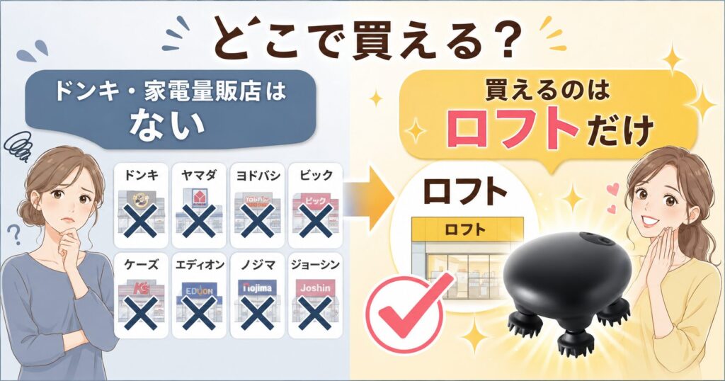 DISMプロヘッドデバイスは家電量販店やドンキではなくロフトで買えることを示す画像