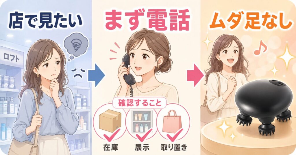 ロフトへ行く前に在庫・展示品・取り置きを電話確認してムダ足を防ぐ画像
