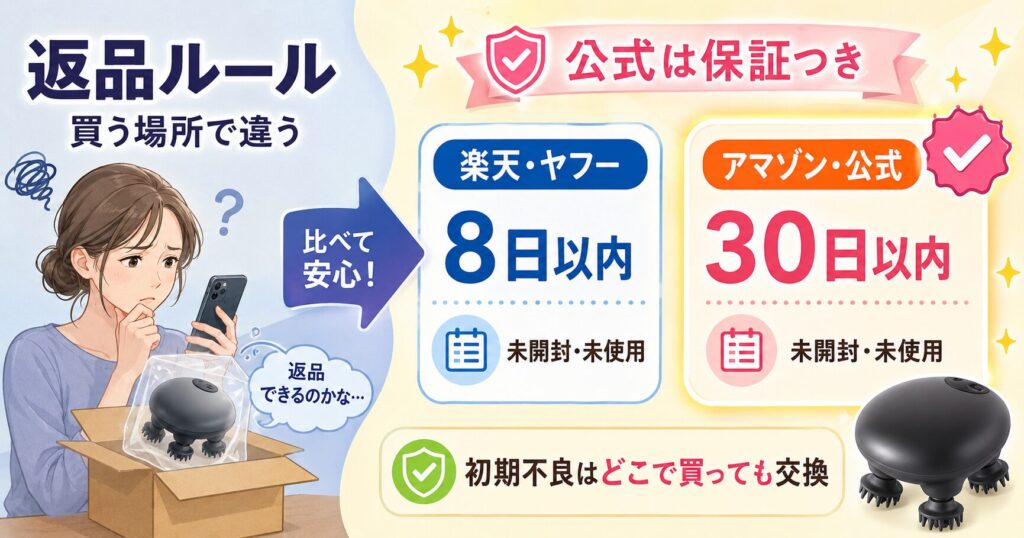 公式・Amazon・楽天の返品ルール