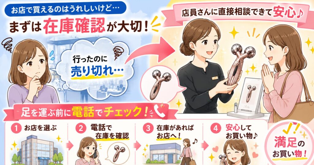 百貨店やReFaショップも販売情報の確認が必要