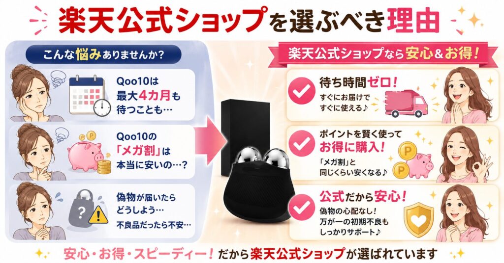 バイオエステック デュアルオーブディープリフトは楽天公式ショップを選ぶべき理由をまとめた画像