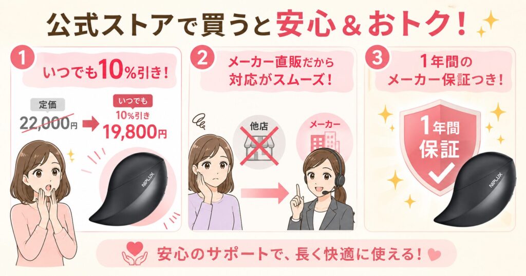 公式ストアで買うメリット3つ
