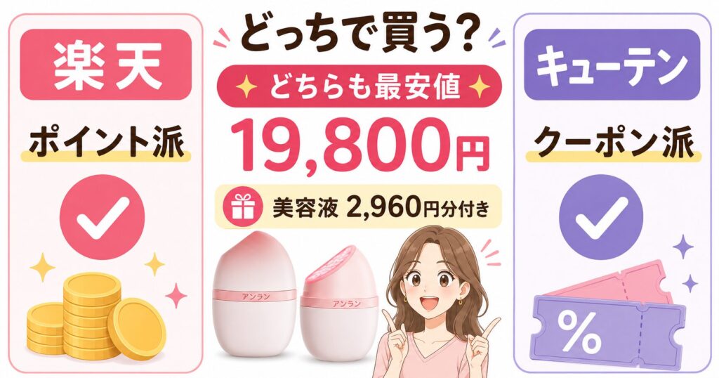 楽天とQoo10の公式ショップ比較