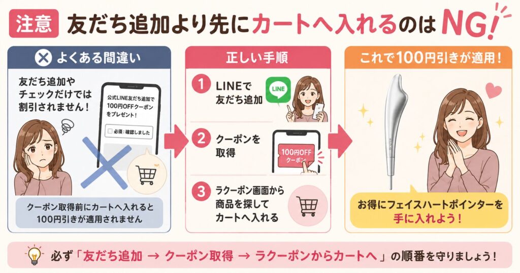 友だち追加より先にカートへ入れるのはNG