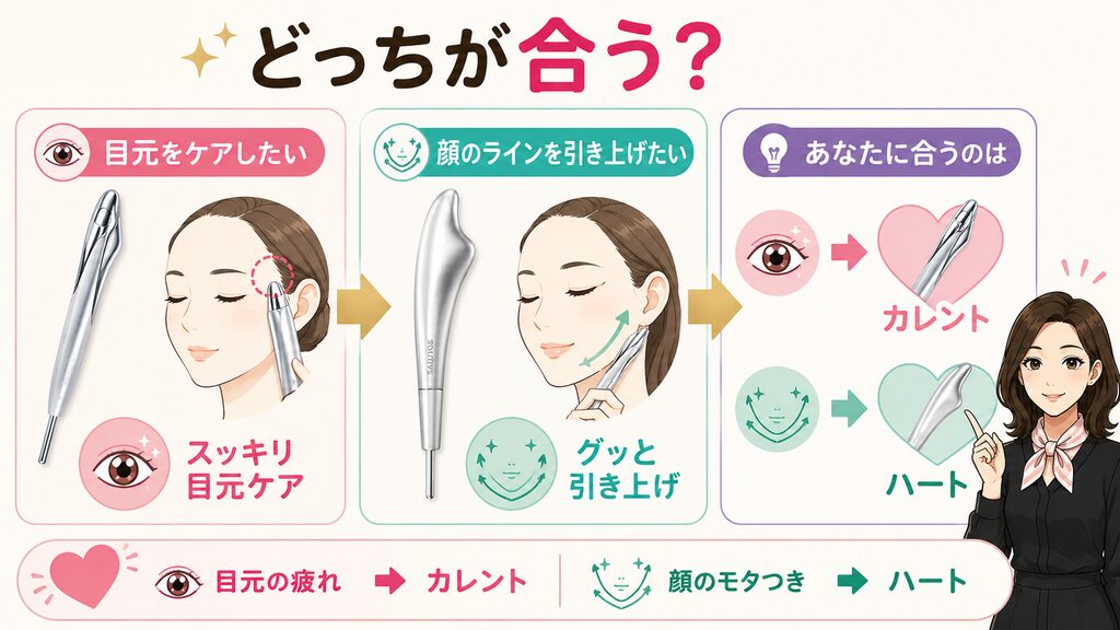 目元はカレント、顔ラインはハート