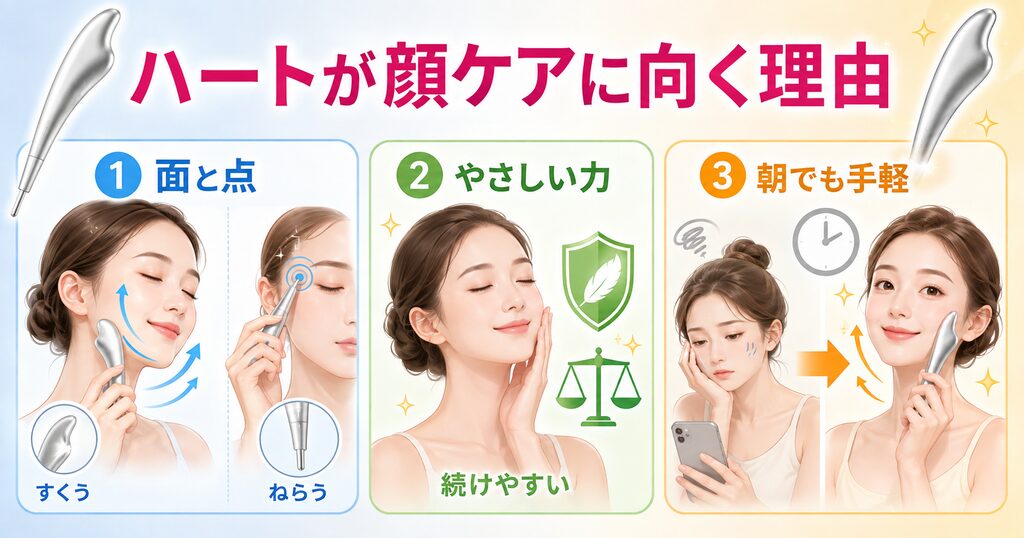 ハートが顔ケアに向く理由