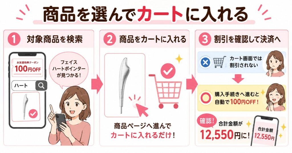 ラクーポンからカートに入れる手順