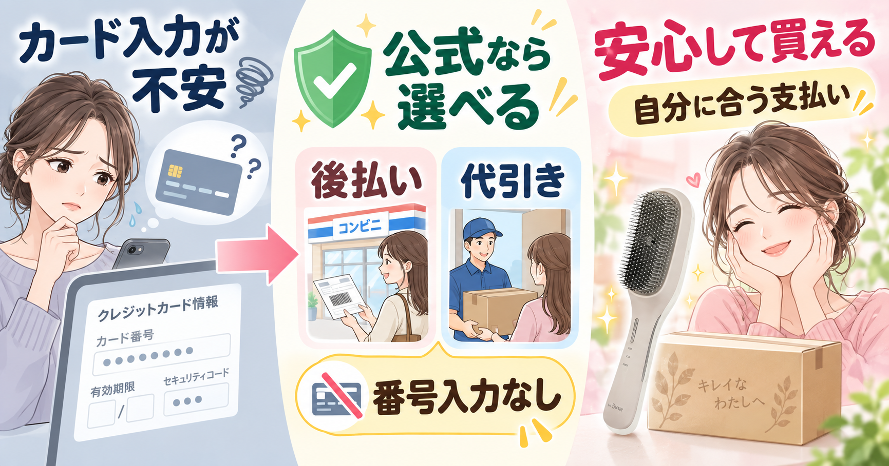 ラサーナEMSブラシの後払い・代金引換に対応した支払い方法