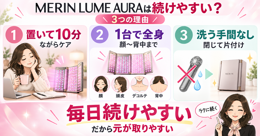 MERIN LUME AURAのメリット｜置くだけで続けやすい