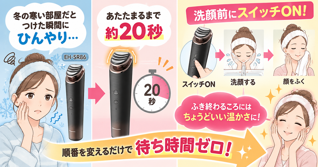 EH-SR86のデメリット｜温まるまで約20秒待つ