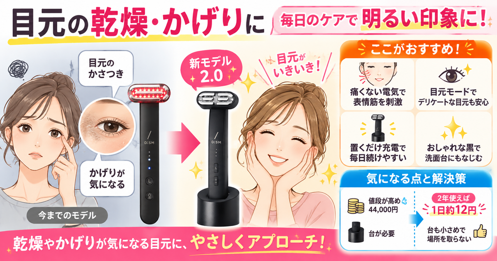 DISM美顔器2.0のメリット|目元をやさしくケアできる