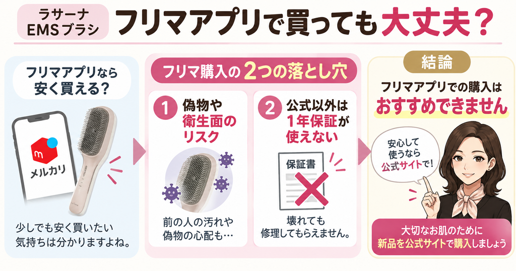 ラサーナEMSブラシをフリマアプリで買うリスク