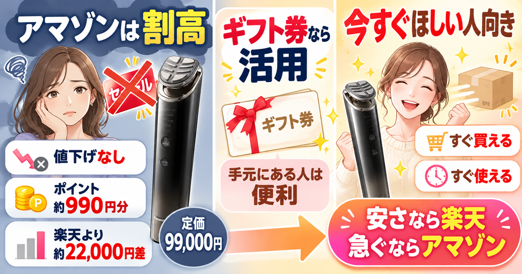 バイタリフトSR90のAmazon価格｜値引きなしでポイント約990円分
